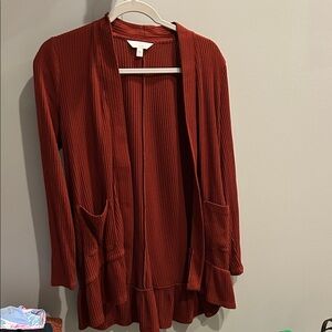 LC Lauren Conrad Brick Red Cardigan
